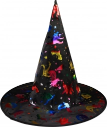 Heksehat med holografiske mønstre