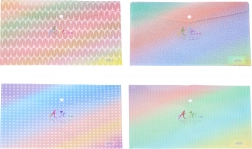 Plastmappe med trykknap 33 × 23 cm – farverige mønstre