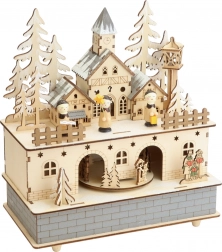 Small Foot Træspilledåse med Lys Vinterlandsby
