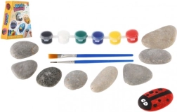 Stenmaling – kreativt sæt med farver og pensler