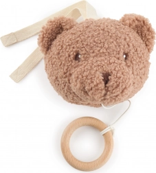 Hængende musiklegetøj bjørnen Mika med træring