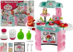 Sæt til babypleje med bord og vaskemaskine