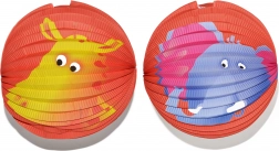 Papirlanterne kugle med dyremønster 25 cm