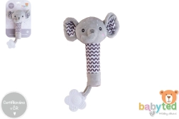 Plysbamse-pivelyd og bidering elefant BABYTED 25 cm
