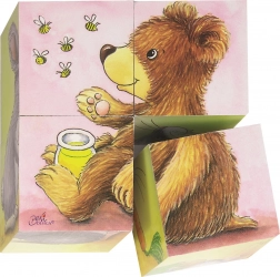 Goki træklodser med dyreunger – 4 stk