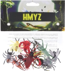 Sæt med 12 plastik-insektfigurer