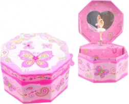 Musikalsk smykkeskrin med sommerfugle og ballerina