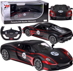 Rastar fjernstyret bil PORSCHE 918 Spyder Weissach 1:14 med lys – sort