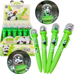 Gelpen med panda i kuppel, blå blæk 0,5 mm