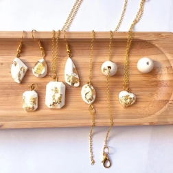 Sycomore kreativt sæt til smykker af cement og guldfolie