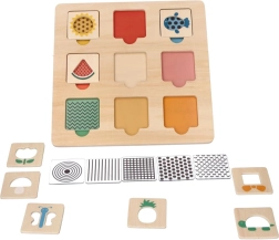 Træpuzzle til læring med mønstre 28 × 28 cm