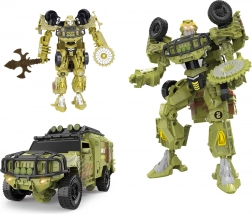 transformerende bil-robot 17 cm med sværd og sav – pansret køretøj