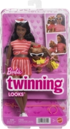 Barbie Twinning Looks-dukke og hund med tilbehør