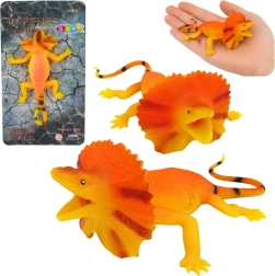 Realistisk strækbar gummifigur af kraveøgle 19 cm
