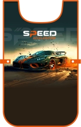 Børneforklæde-poncho med bilmotiv