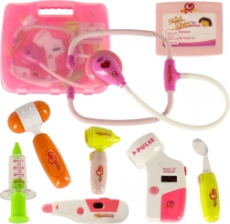 Lægesæt i kuffert med effekter – lyserød