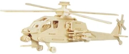 Woodcraft træ-3D-puslespil – Apache-helikopter