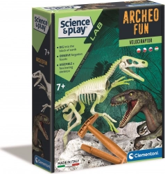Clementoni Science & Play ArcheoFun: lysende velociraptor-skelet