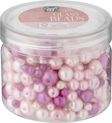 Sæt glasperler i lyserøde nuancer