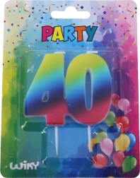 Fødselsdagslys tal 40 – regnbuefarvet