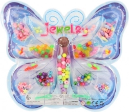 Sæt med farvede plastperler til snøring