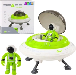 UFO-rumskib med astronautfigur med lys og lyde