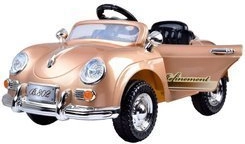 Stilfuld retro elbil til børn med 2 motorer 12 V og fjernbetjening – Lakeret