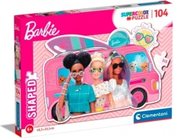 puslespil 104 brikker shaped barbie