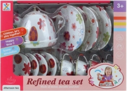 Tin tesæt med blomster