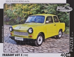 Retro bilpuslespil Trabant 601 S 40 brikker