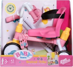 Baby Born trehjulet cykel med styrestang og sikkerhedsseler
