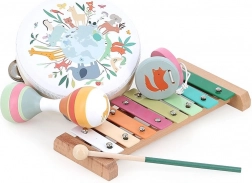 Vilac træsæt med musikinstrumenter Verdens dyr af Sarah Betz