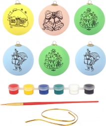 Sæt af julepynt med farver