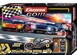 Racerbane Carrera GO GT Powerplay 4,9 m med loop og biler Ford Mustang GT3 og Ferrari 296 GT3