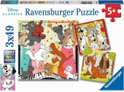Ravensburger puslespil Disney Classics: dyr i godt humør 3×49 brikker