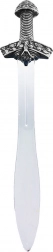 Ridderens sværd med sølvfarvet håndtag i PVC 56 cm