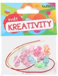 Farvede perler med snor