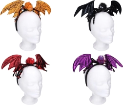 Karnevals-hårbøjle med ører og edderkoppepynt