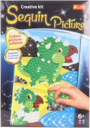 Billede med glitrende pailletter Dinosaur