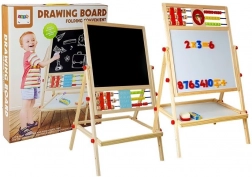 Træskrivebordsur med kridt og magnet