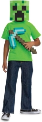 MINECRAFT-kostume til Halloween – diamant-hakke og Creeper-maske