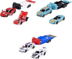 Majorette Porsche med trailer 1:64 – sæt af metalmodeller