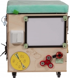 3i1 Montessori manipulationskube / taburet med sæde og hjul