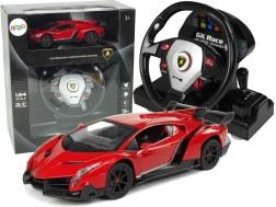 Fjernstyret Lamborghini Veneno Rød 2,4G Ratpilot Lyd og lys 1:24