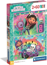 Puslespil Gabbys magiske hus: Glæd dig med os 2x60 brikker