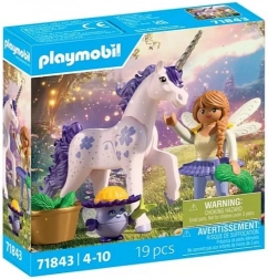 Sæt med figur Princess Magic Enhjørning Lucky Lavender med fe