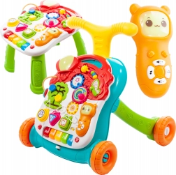 Skubbevogn gåvogn 5-i-1 farverig