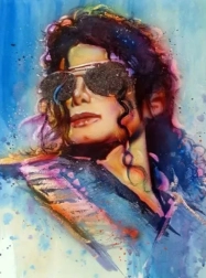 Diamantmaling – tegning af MICHAEL JACKSON 30 × 40 cm