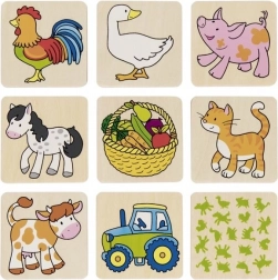 Træ Memory-spil Bondegård II