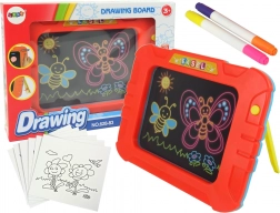 Magisk oplyst tavle med skabeloner og tuscher